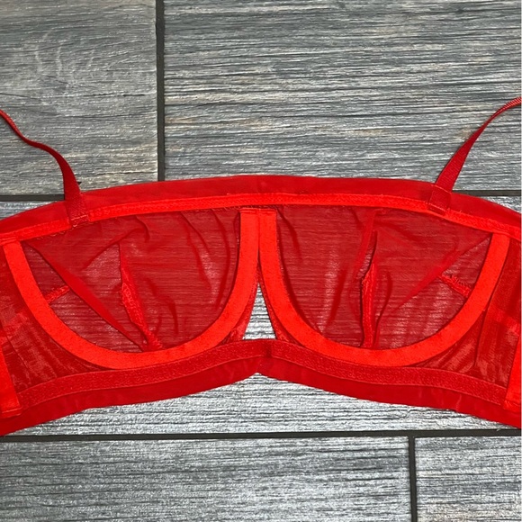 NWT We are HAH Free People Wired Bra 30-38B 30B 32B 34B 36B 38B Blood Orange Red - Picture 7 of 14